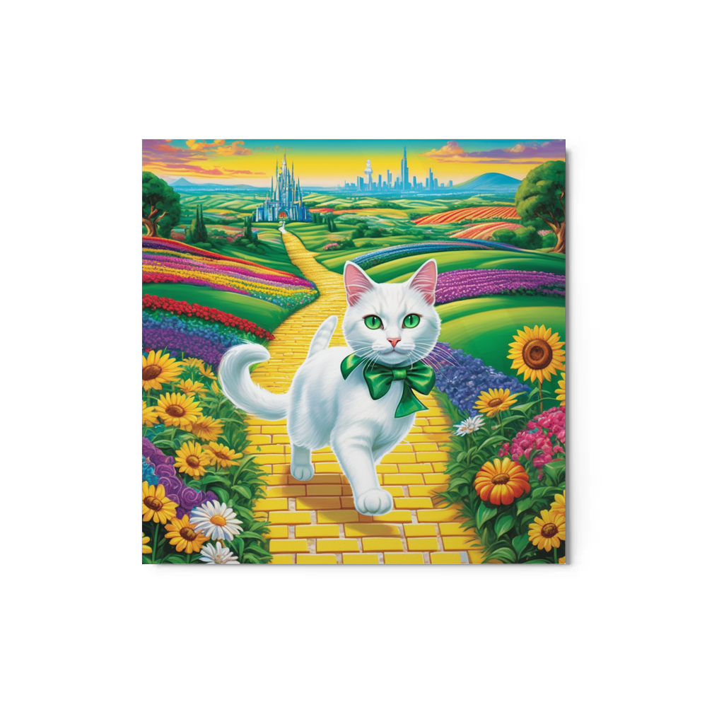 PugMug Custom White Companion Cat Metal Print