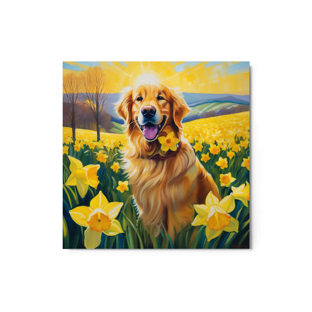 PugMug Custom Golden Retriever Metal Print