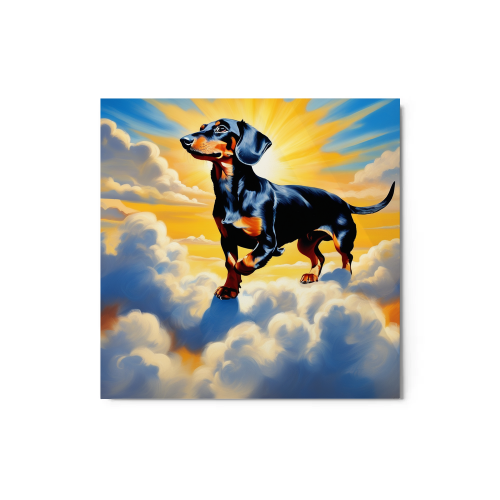 PugMug Custom Black Dachshund Metal Print