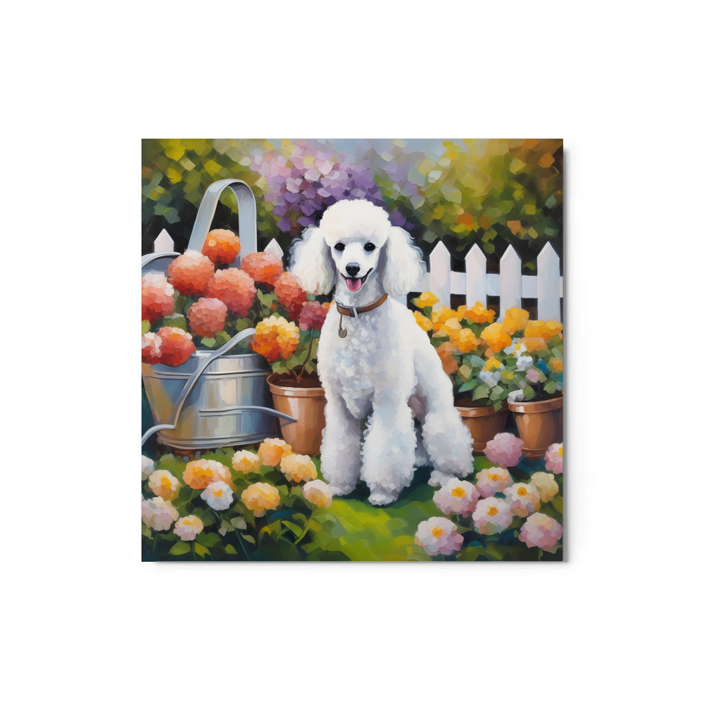 PugMug Custom White Poodle Metal Print