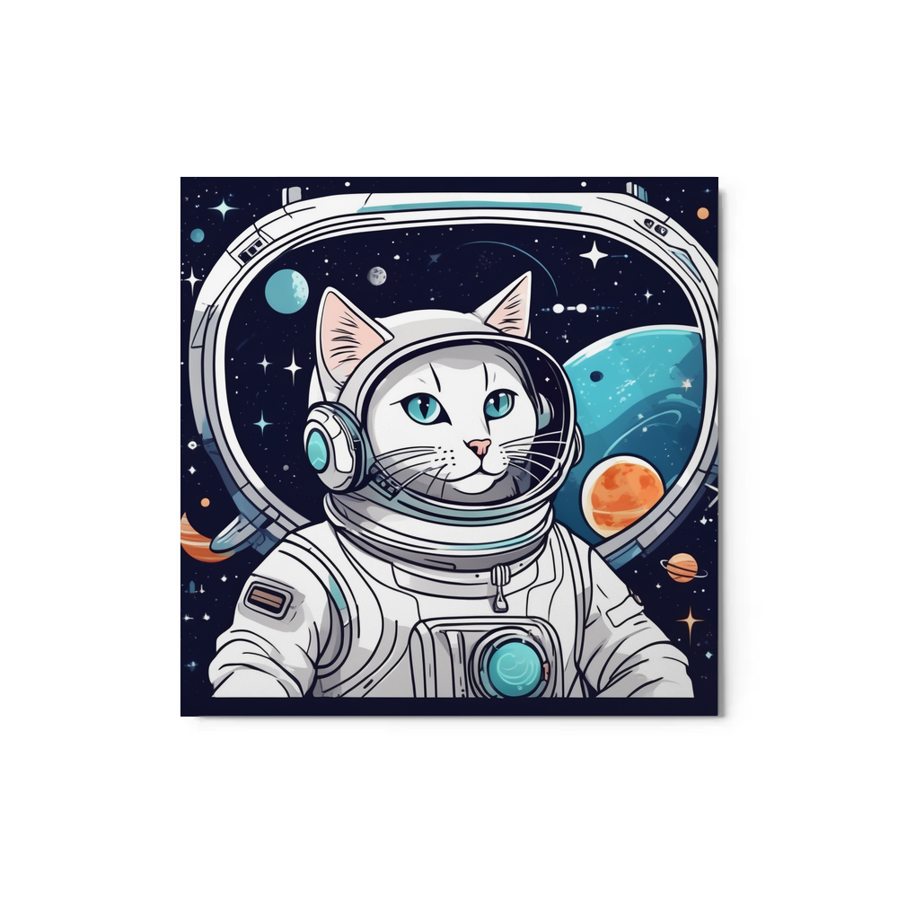 PugMug Custom White Companion Cat Metal Print