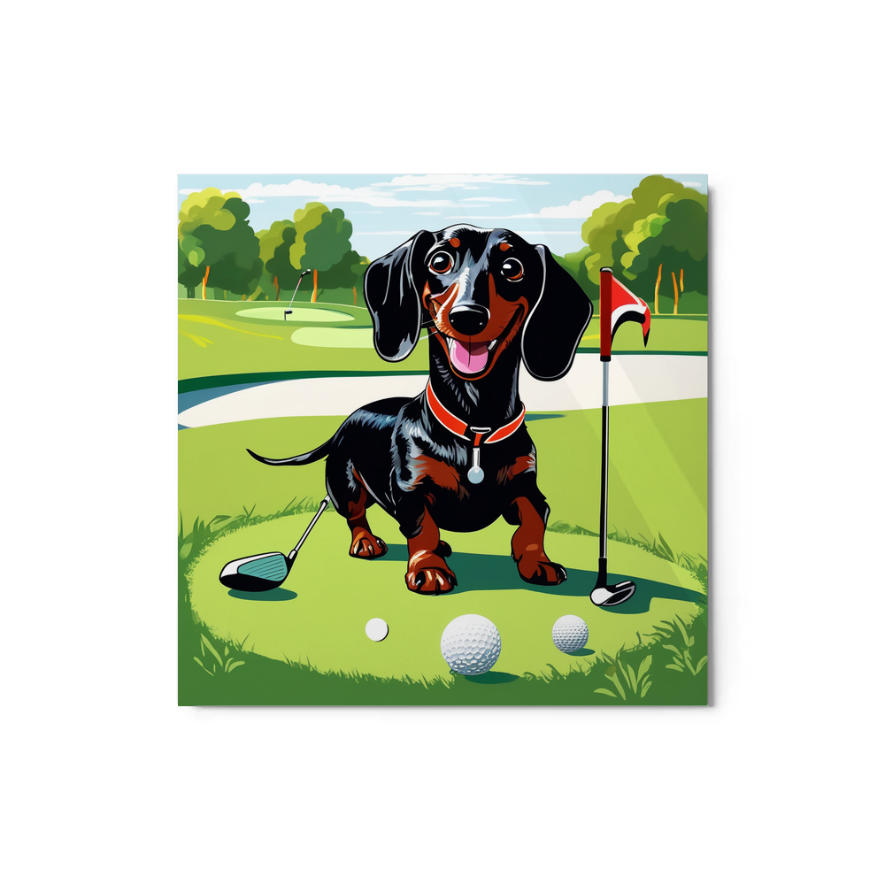 PugMug Custom Black Dachshund Metal Print