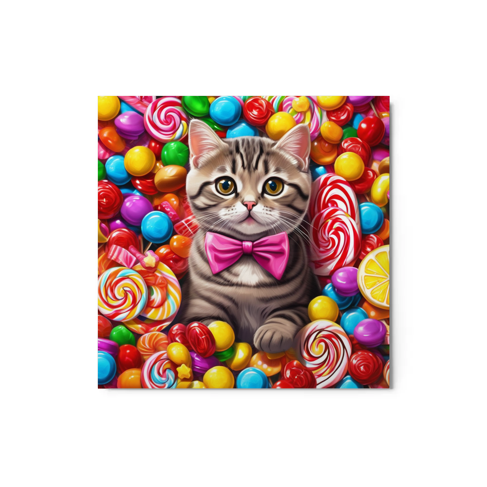 PugMug Custom Tabby Scottish Fold Cat Metal Print