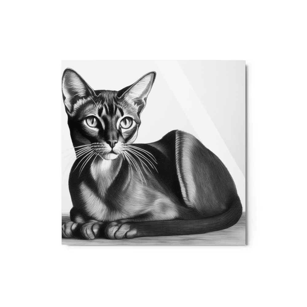 PugMug Custom Black Abyssinian Cat Metal Print