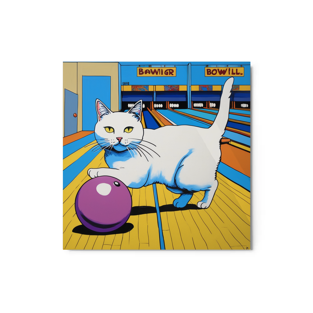 PugMug Custom White Companion Cat Metal Print