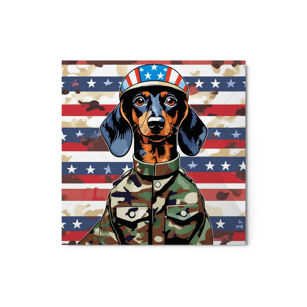 PugMug Custom Black Dachshund Metal Print