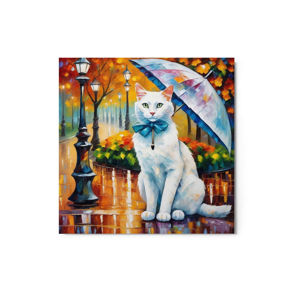 PugMug Custom White Companion Cat Metal Print