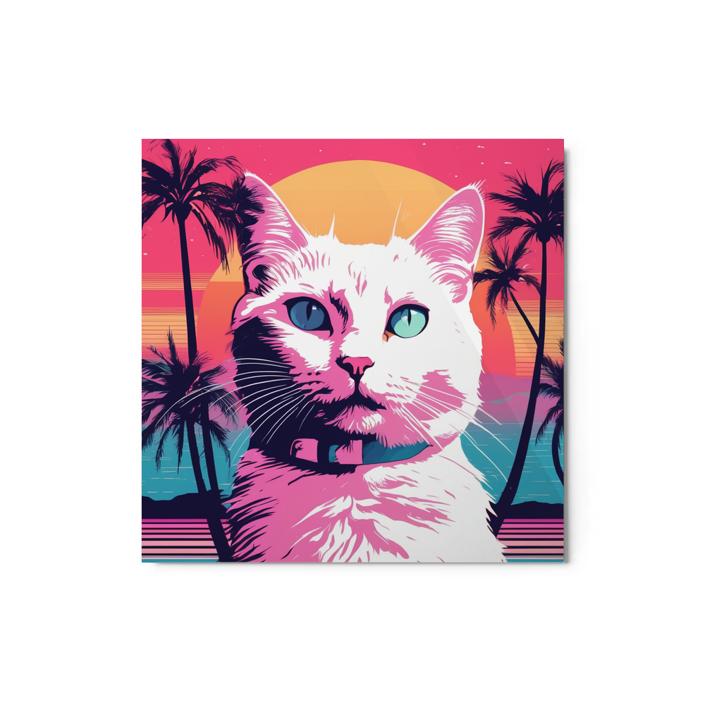 PugMug Custom White Companion Cat Metal Print