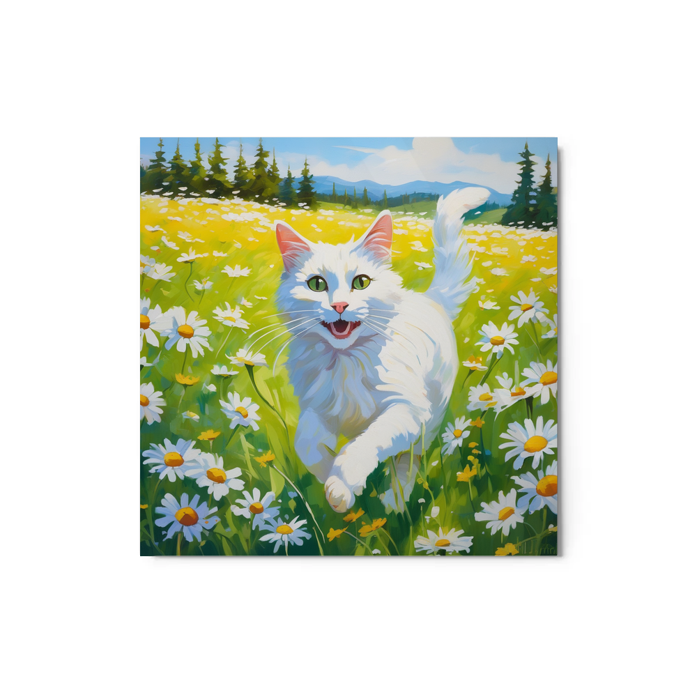 PugMug Custom White Companion Cat Metal Print