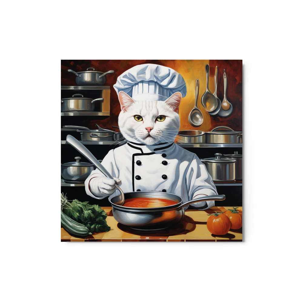 PugMug Custom White Exotic Cat Metal Print