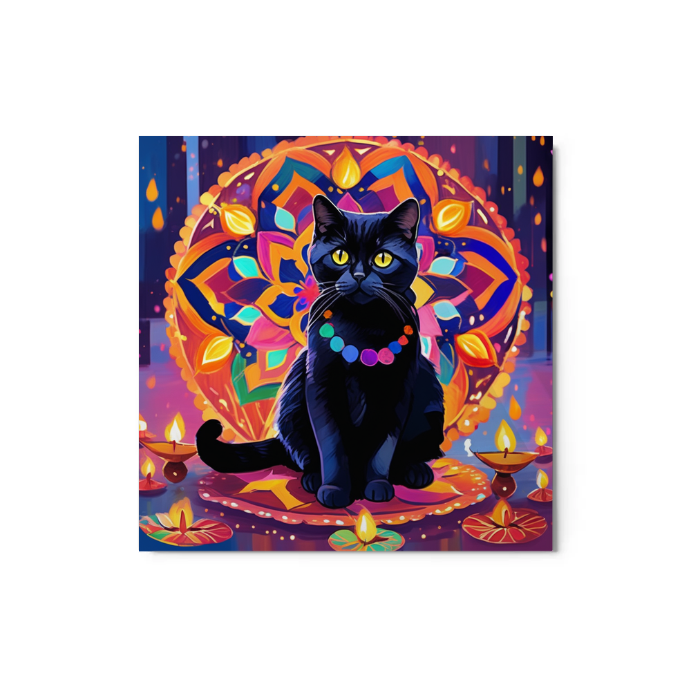 PugMug Custom Black British Shorthair Cat Metal Print