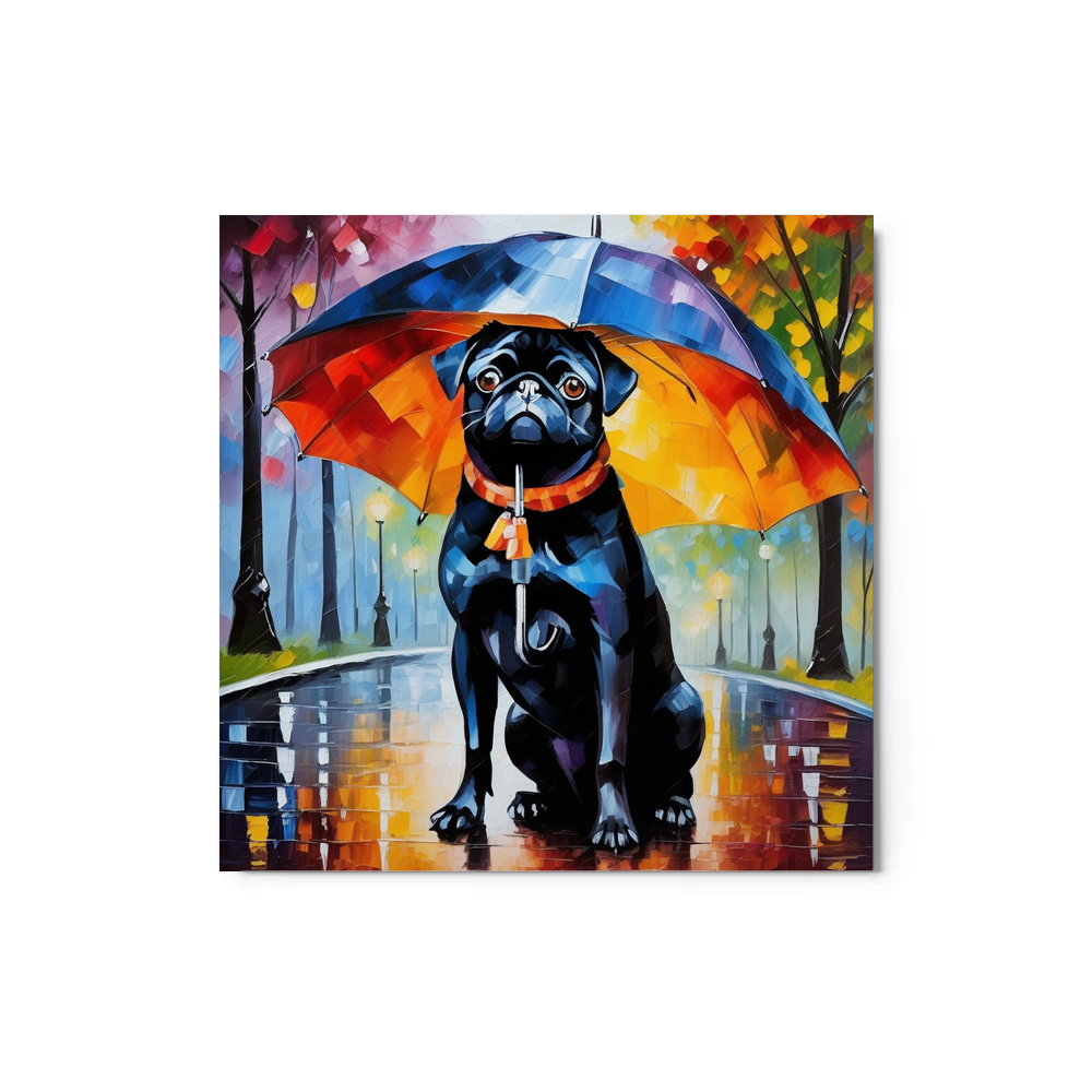 PugMug Custom Black Pug Metal Print