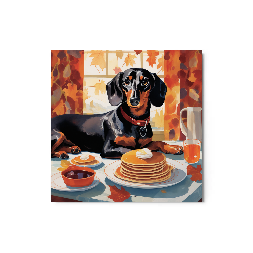 PugMug Custom Black Dachshund Metal Print