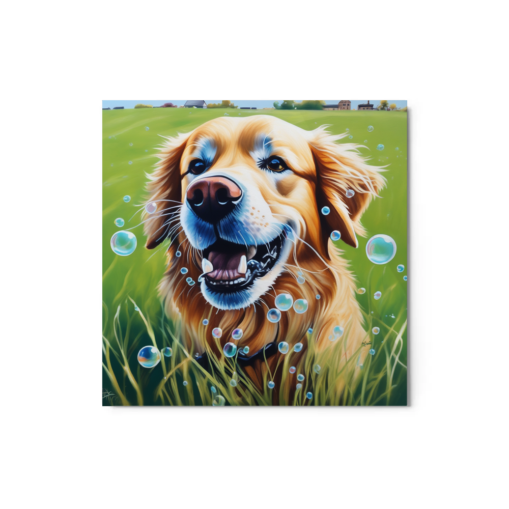 PugMug Custom Golden Retriever Metal Print