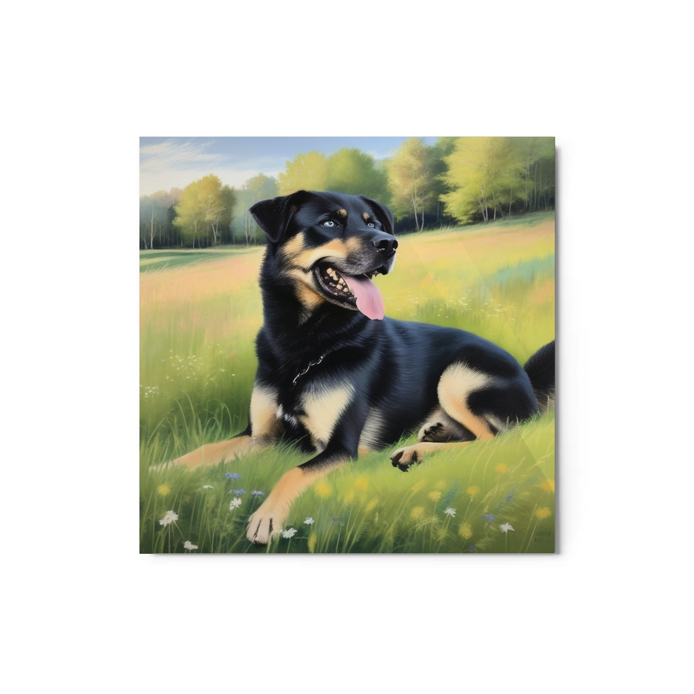 PugMug Custom Blue Metal Print