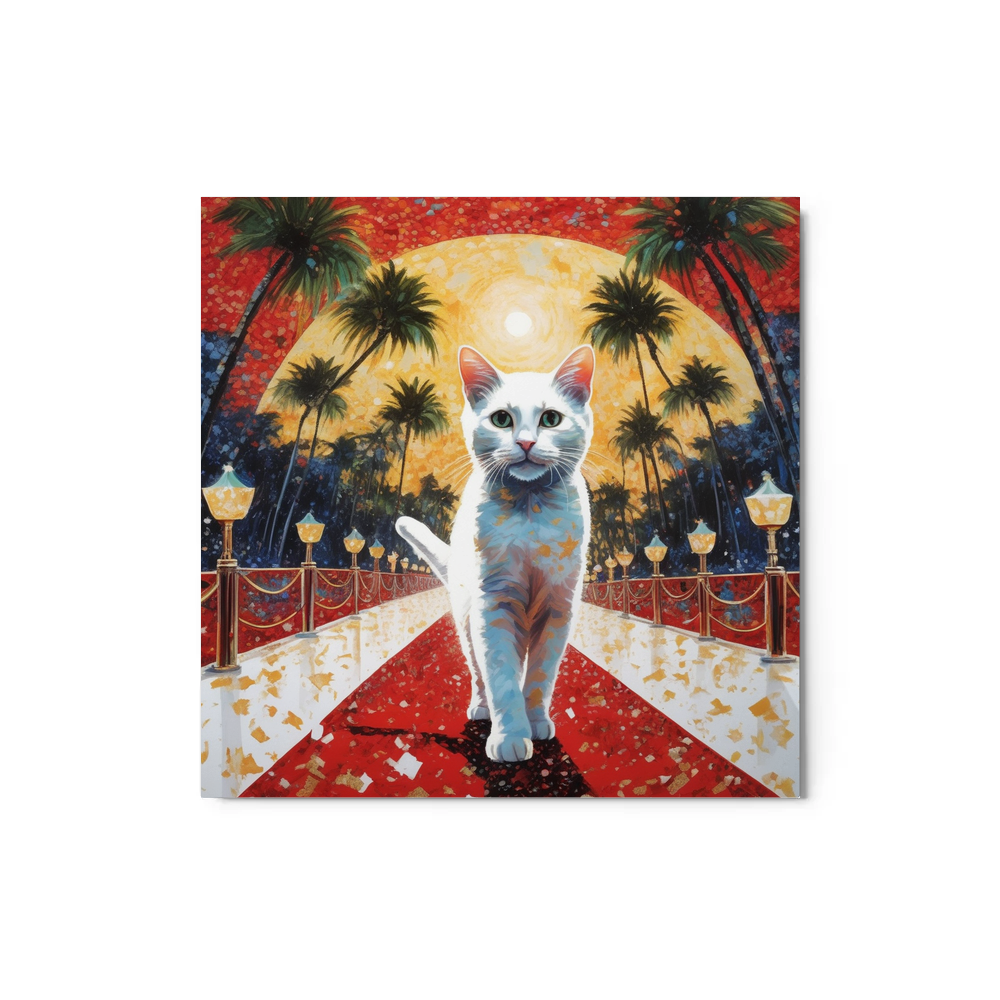 PugMug Custom White Companion Cat Metal Print