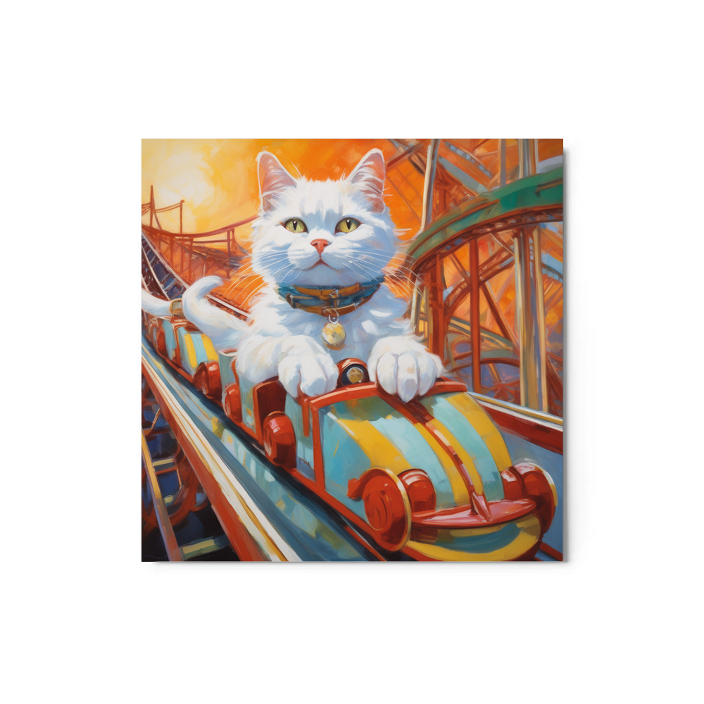 PugMug Custom White Companion Cat Metal Print