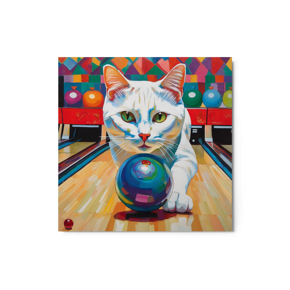 PugMug Custom White Companion Cat Metal Print