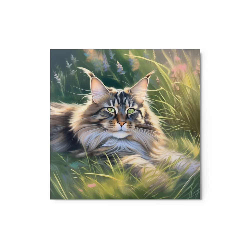 PugMug Custom Tabby Maine Coon Cat Metal Print