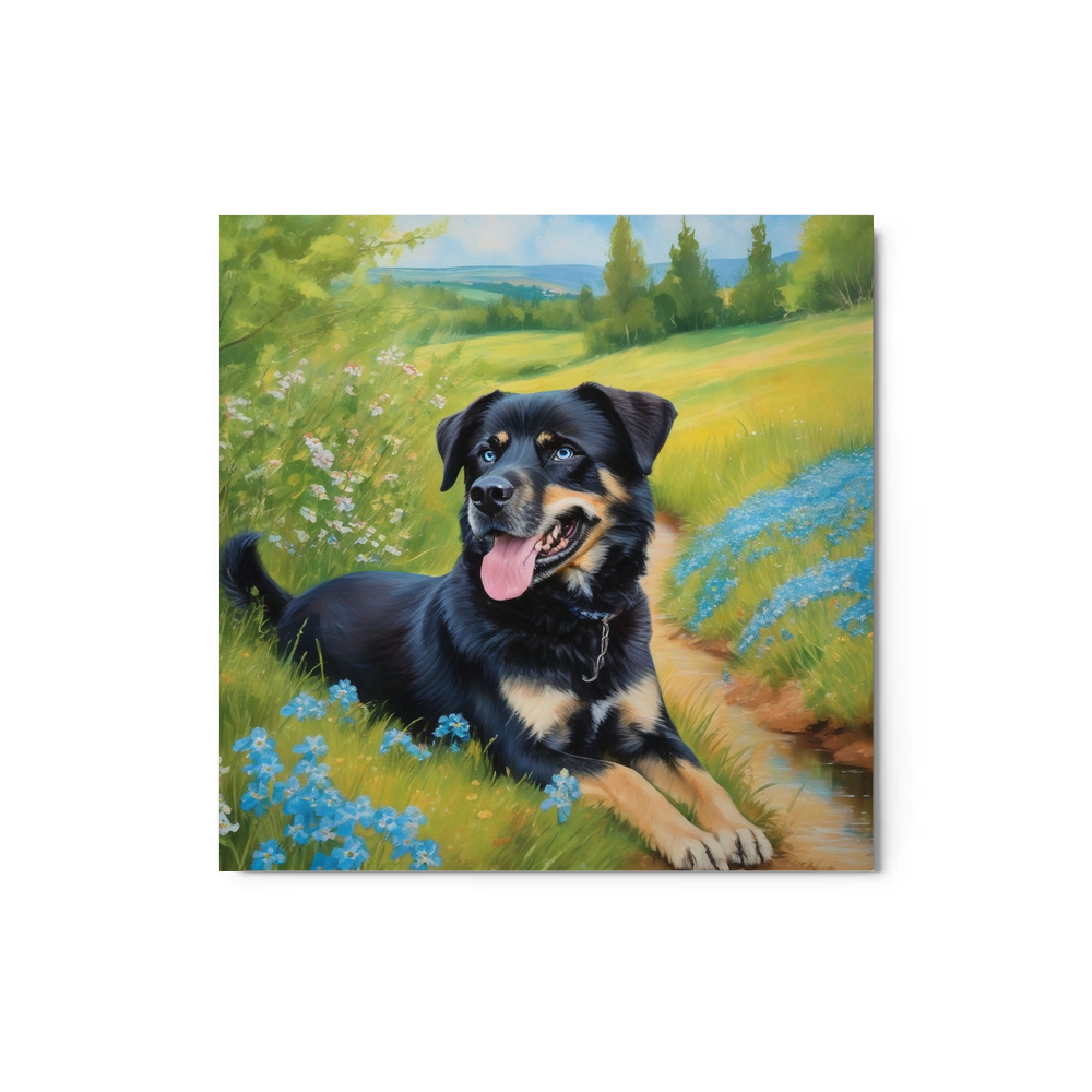 PugMug Custom Blue Metal Print