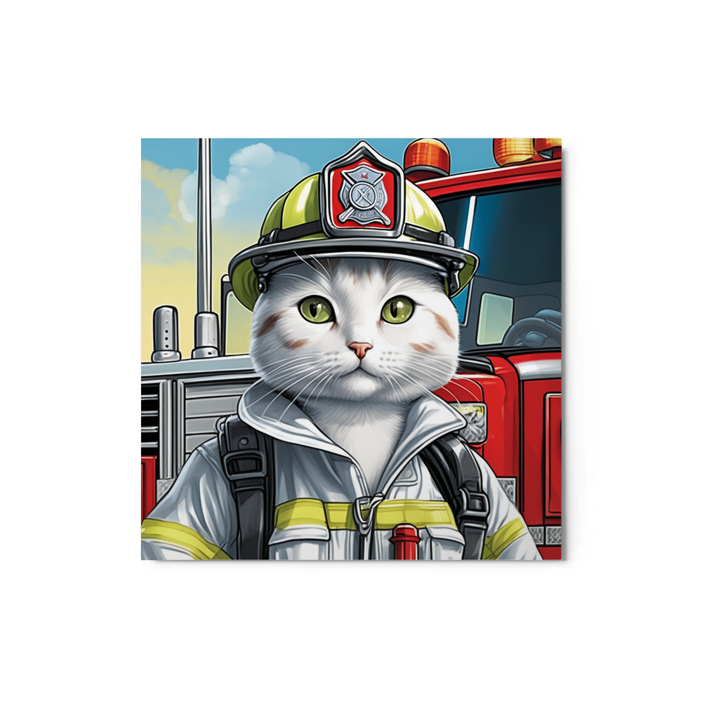 PugMug Custom White Companion Cat Metal Print