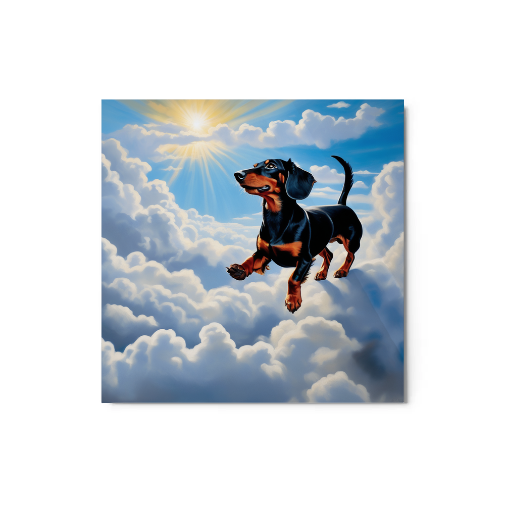 PugMug Custom Black Dachshund Metal Print