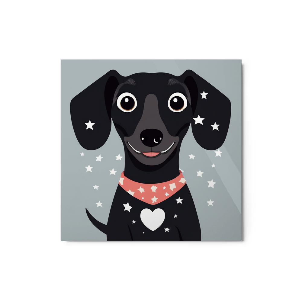 PugMug Custom Black Dachshund Metal Print