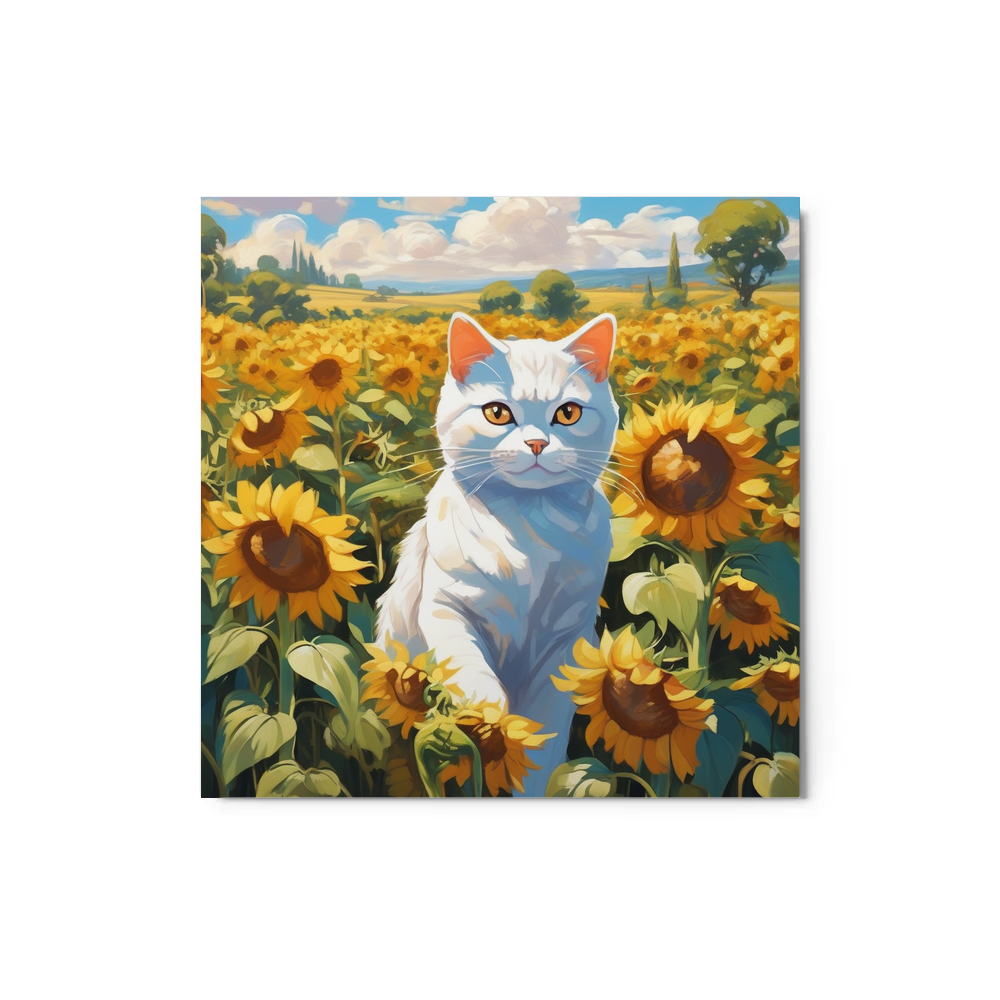 PugMug Custom White British Shorthair Cat Metal Print