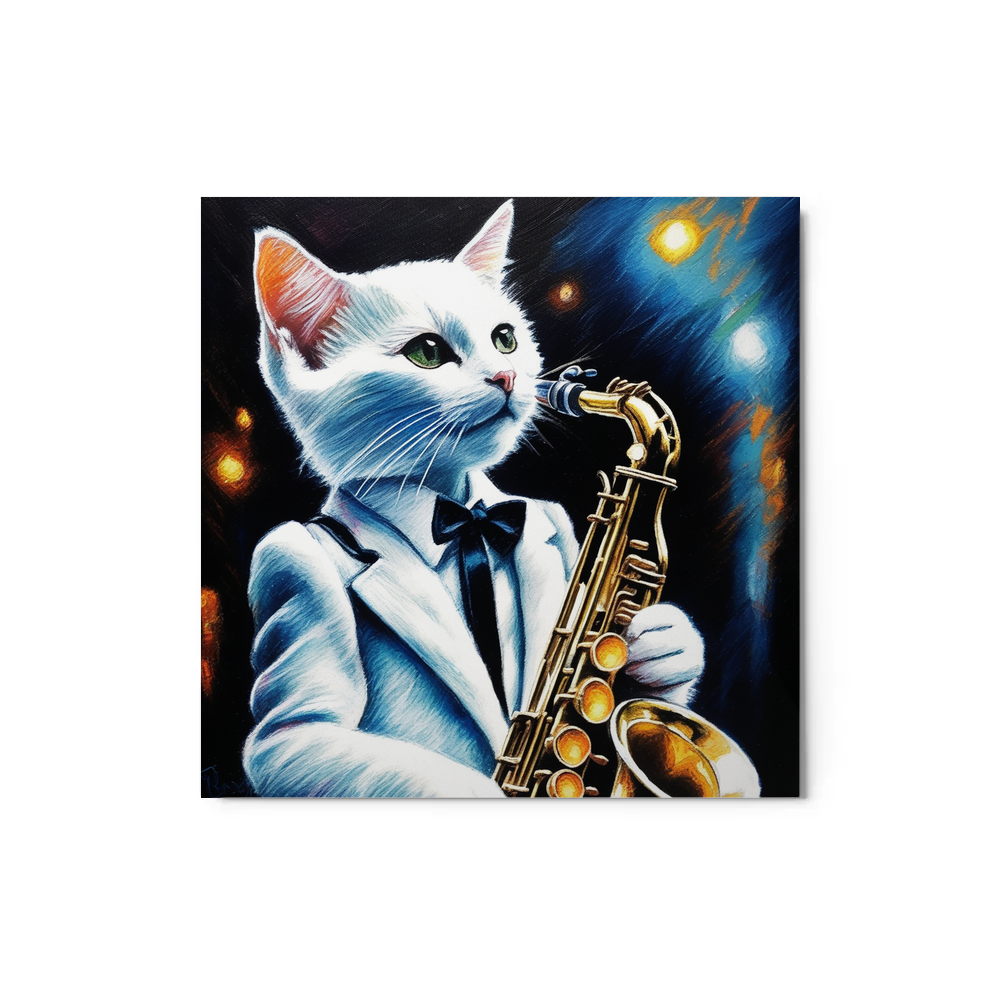 PugMug Custom White Companion Cat Metal Print