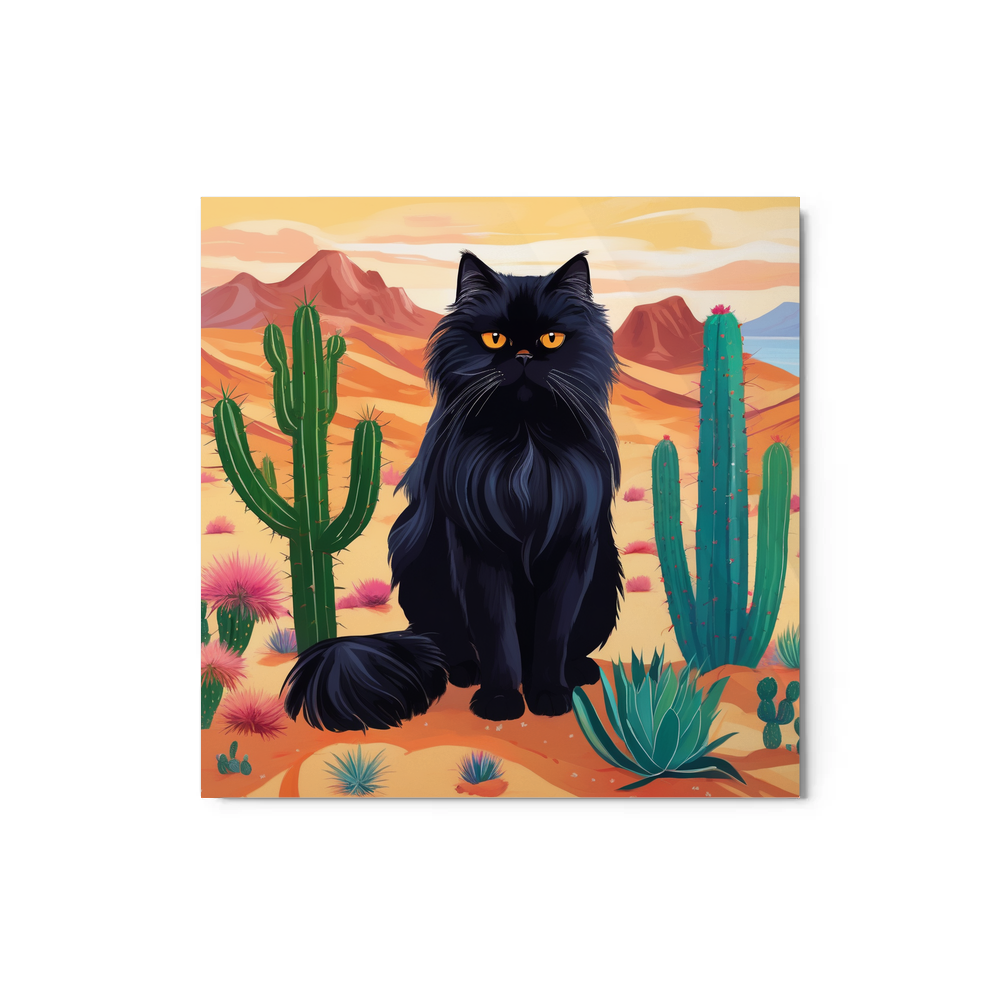 PugMug Custom Black Persian Cat Metal Print