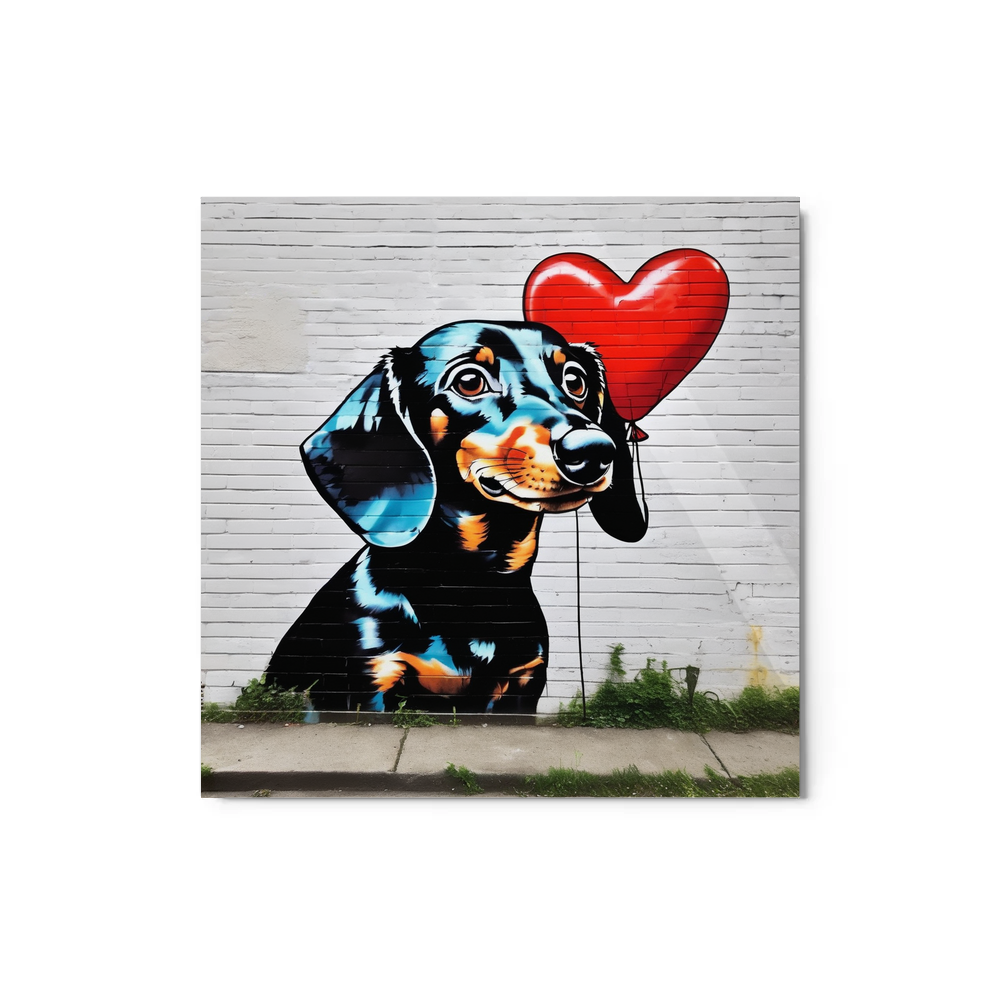 PugMug Custom Black Dachshund Metal Print