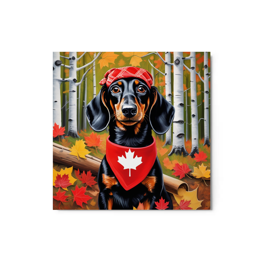 PugMug Custom Black Dachshund Metal Print