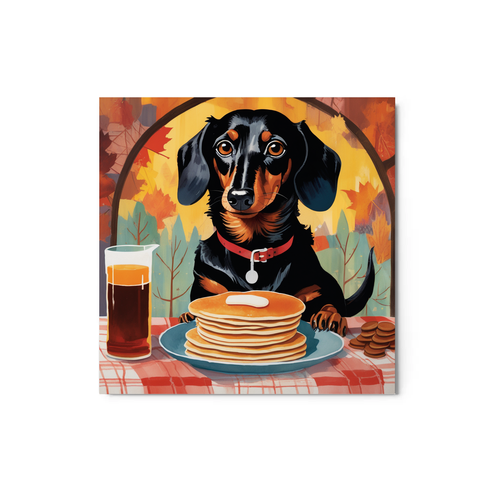 PugMug Custom Black Dachshund Metal Print