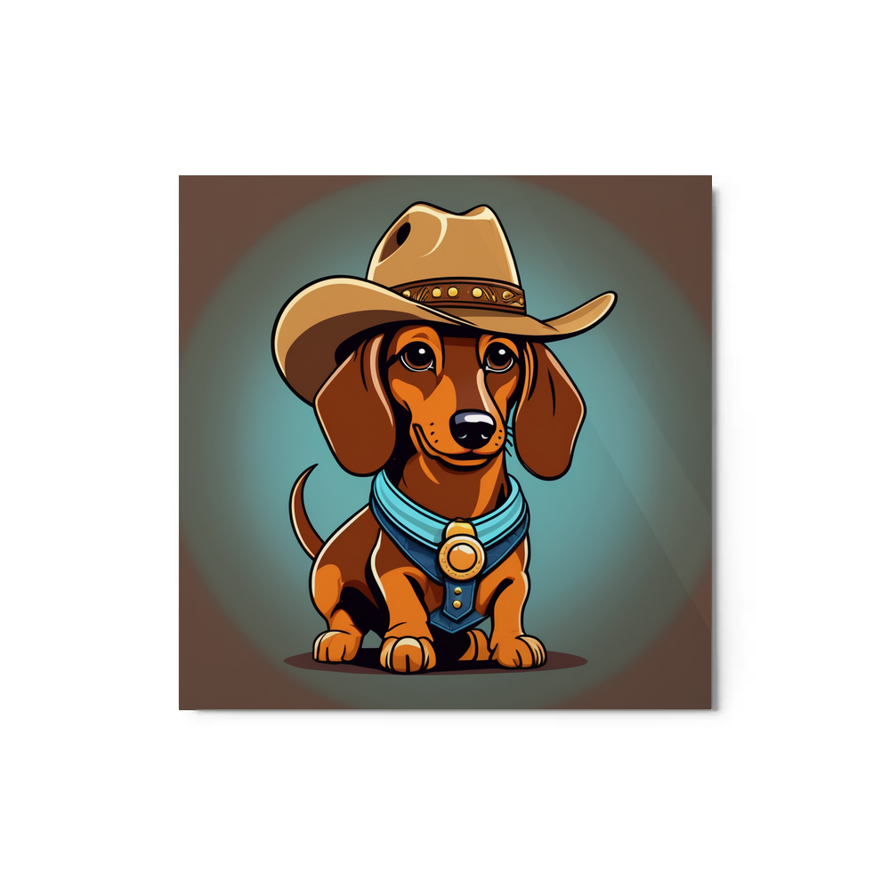 PugMug Custom Tan Dachshund Metal Print