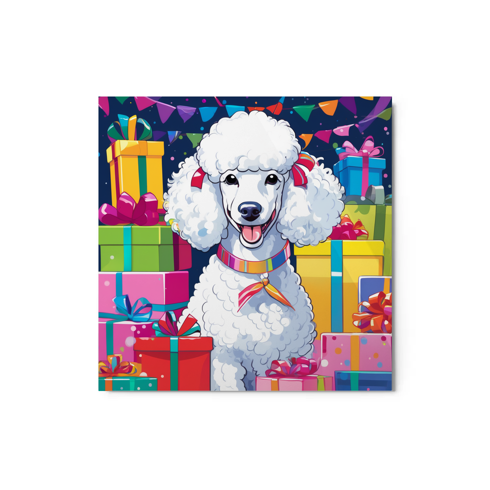 PugMug Custom White Poodle Metal Print