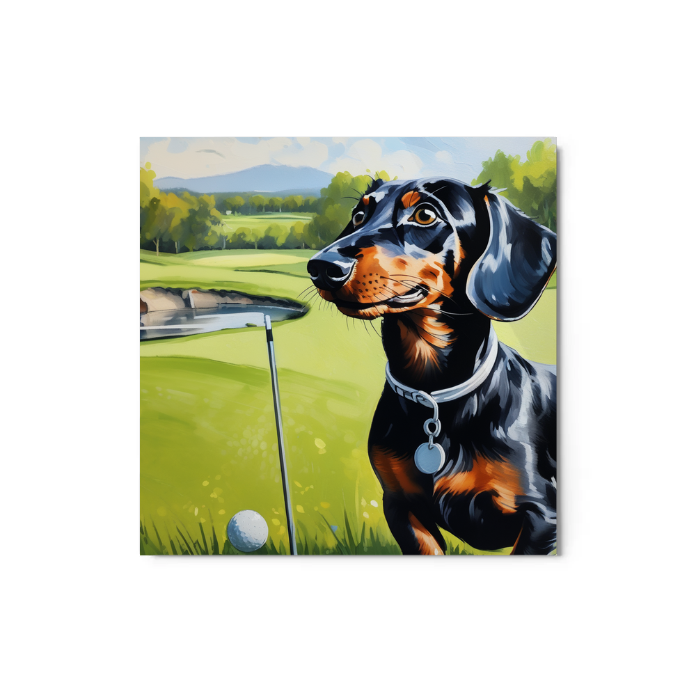 PugMug Custom Black Dachshund Metal Print