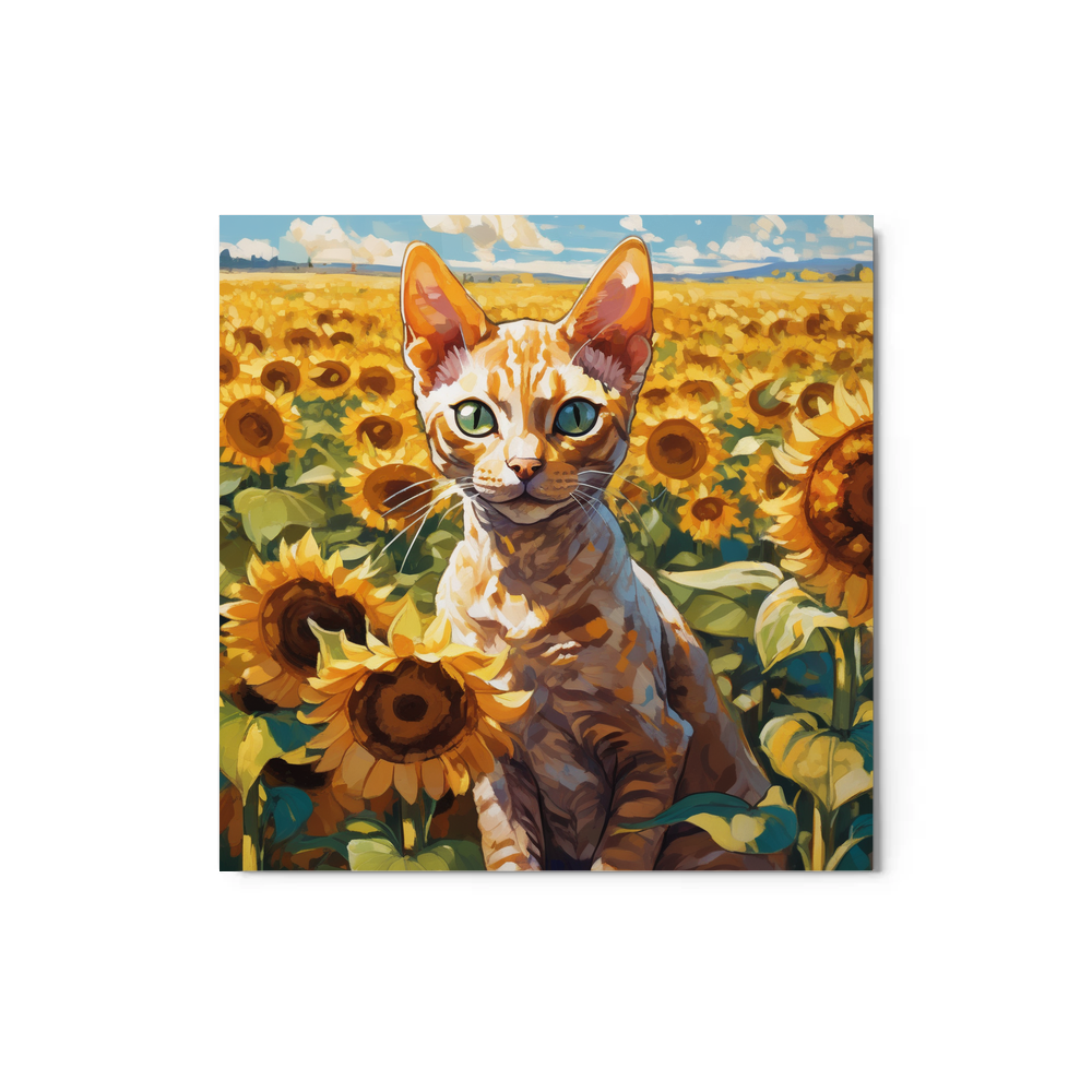 PugMug Custom Tabby Devon Rex Cat Metal Print