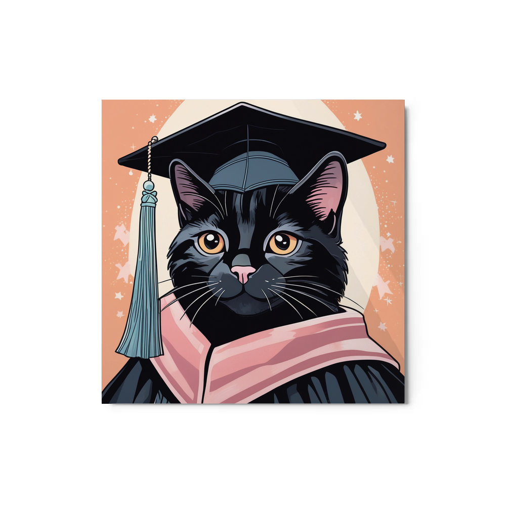 PugMug Custom Black Exotic Cat Metal Print
