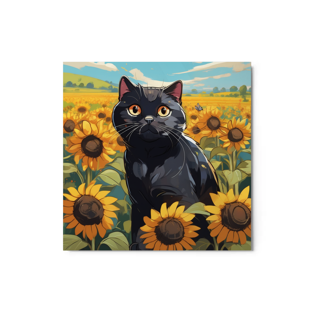 PugMug Custom Black Scottish Fold Cat Metal Print