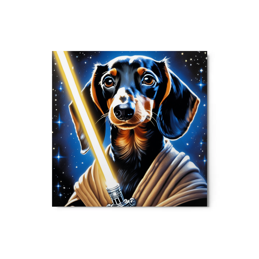 PugMug Custom Black Dachshund Metal Print