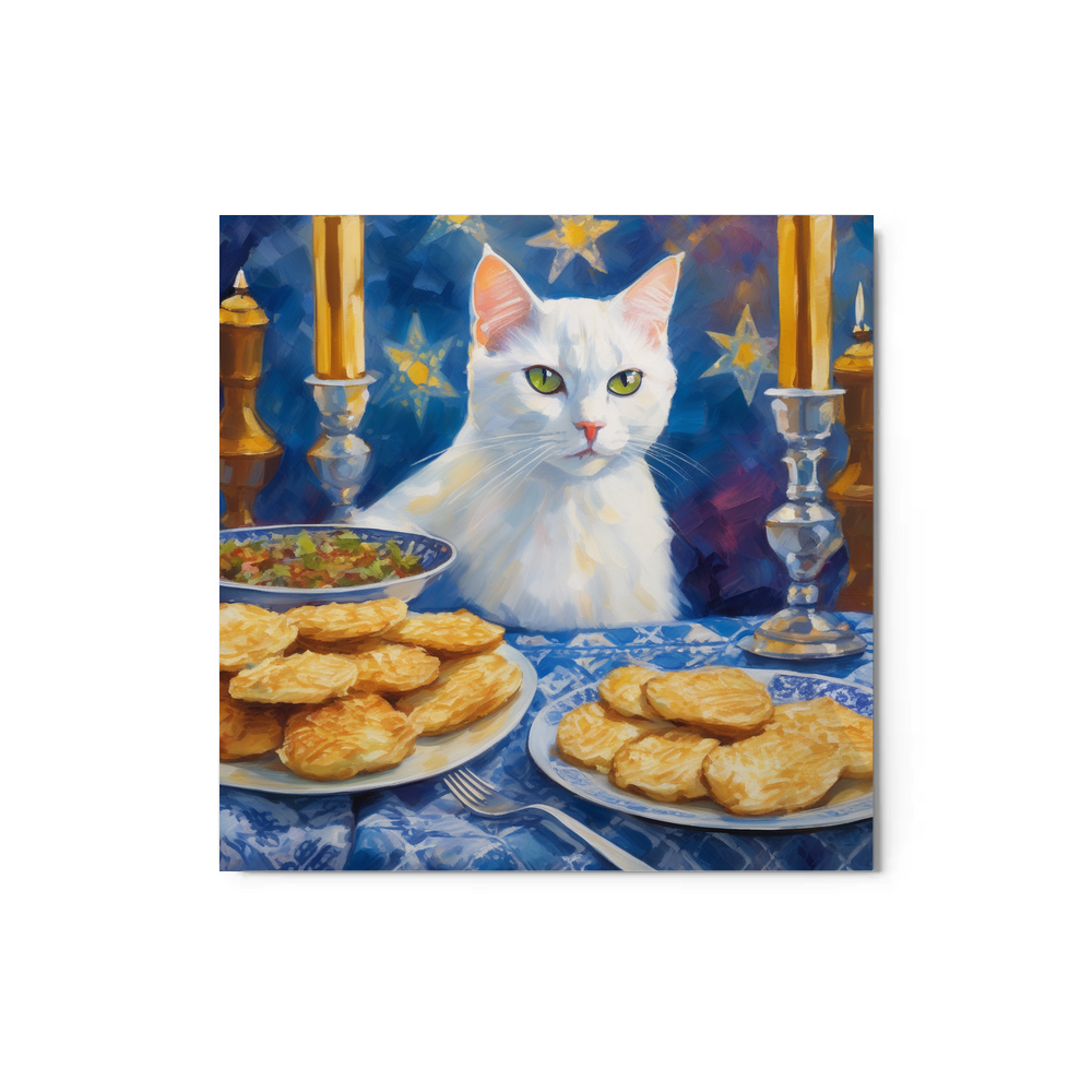 PugMug Custom White American Shorthair Cat Metal Print