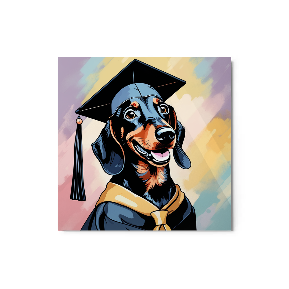 PugMug Custom Black Dachshund Metal Print