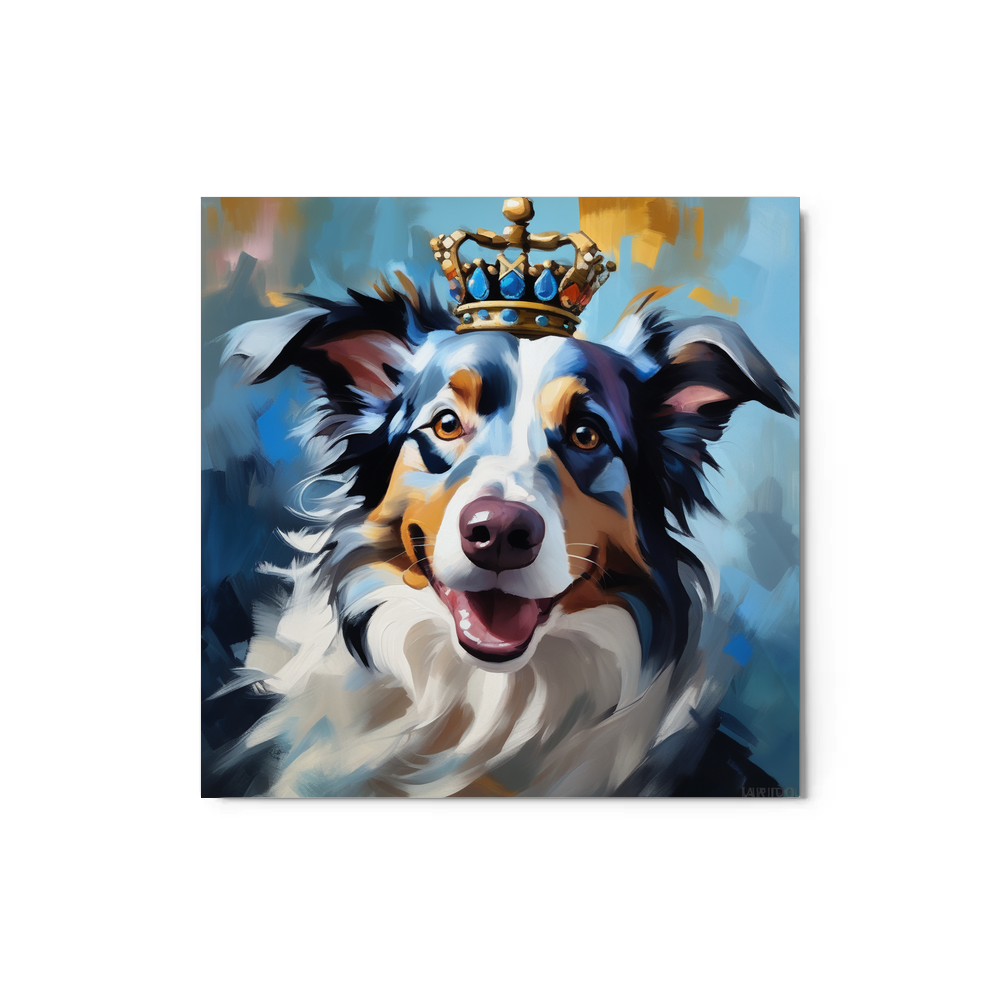 PugMug Custom Blue Merle Border Collie Metal Print