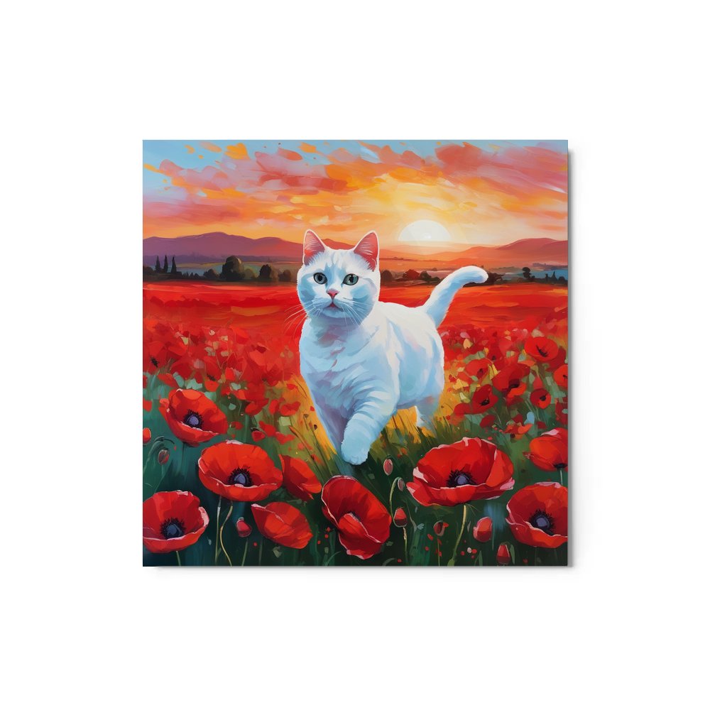PugMug Custom White Companion Cat Metal Print