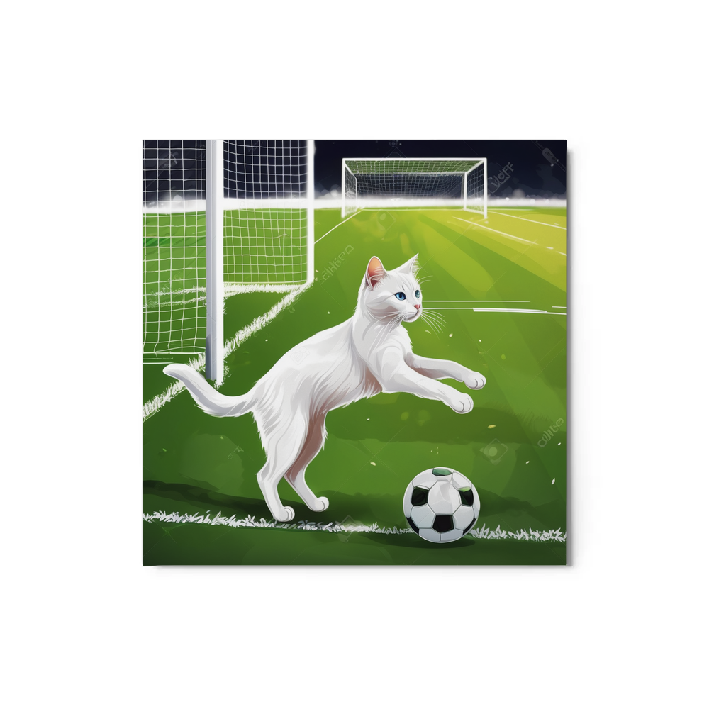 PugMug Custom White Companion Cat Metal Print