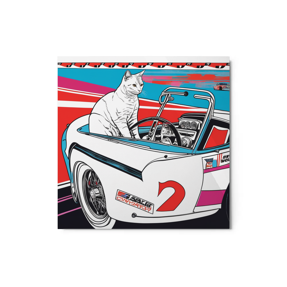 PugMug Custom White Companion Cat Metal Print