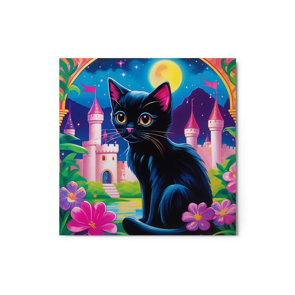 PugMug Custom Black Exotic Cat Metal Print