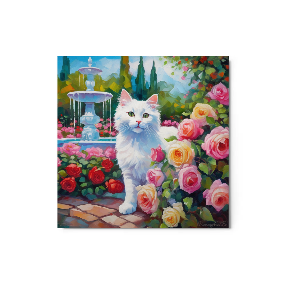 PugMug Custom White Companion Cat Metal Print