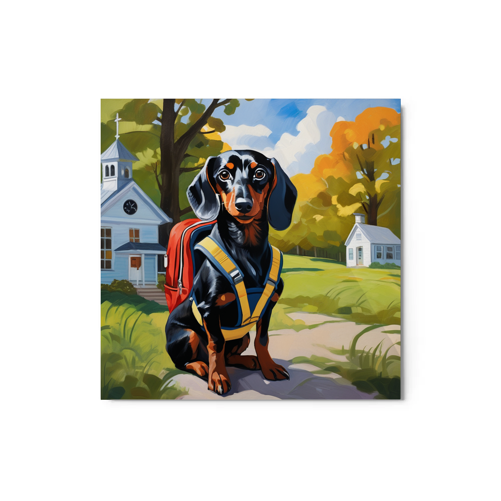 PugMug Custom Black Dachshund Metal Print