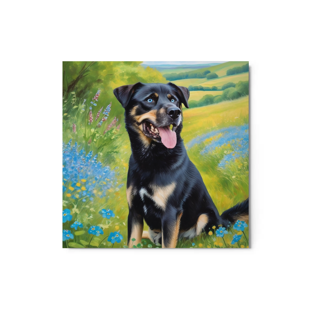 PugMug Custom Blue Metal Print